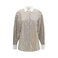 Brunello Cucinelli Beige Cotton Pattern Shirt Brunello Cucinelli