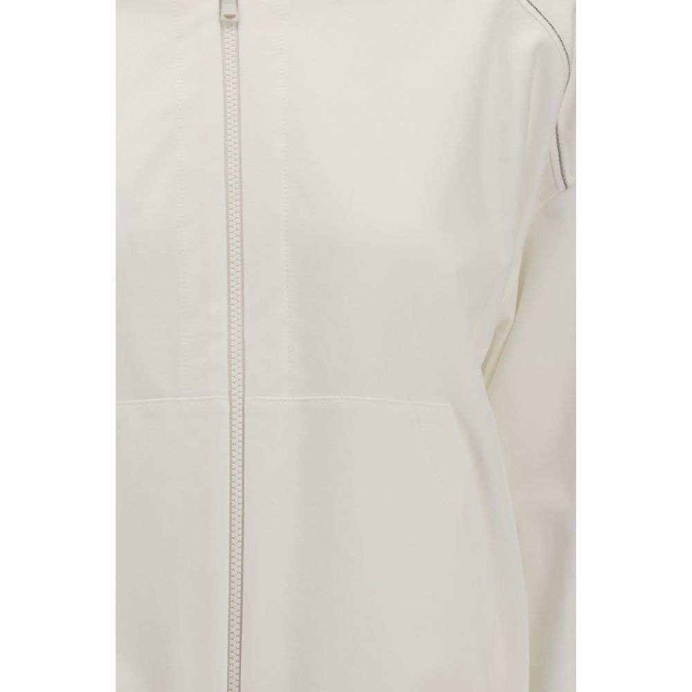 Brunello Cucinelli White Cotton Sweatshirt Brunello Cucinelli