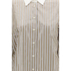 Brunello Cucinelli Beige Cotton Pattern Shirt Brunello Cucinelli