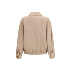 Brunello Cucinelli Beige Leather Leather Jacket Brunello Cucinelli