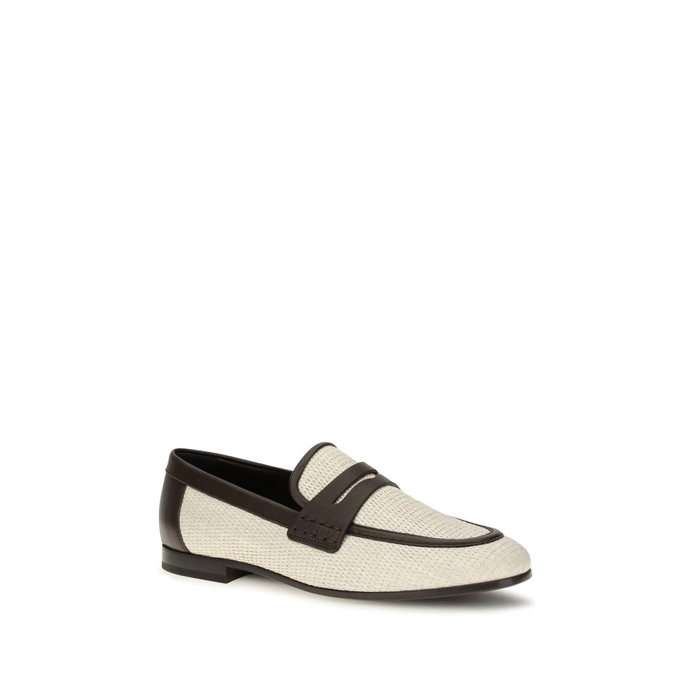 Brunello Cucinelli Beige Polyamide Slip-On Loafers Brunello Cucinelli