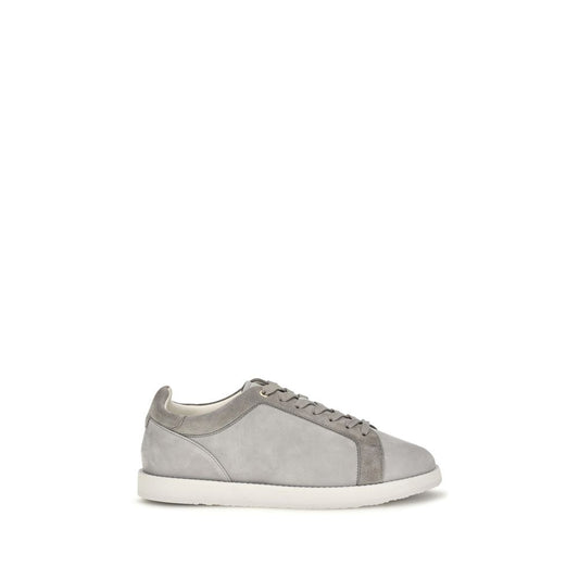 Brunello Cucinelli Gray Suede Leather Low Top Sneakers Brunello Cucinelli