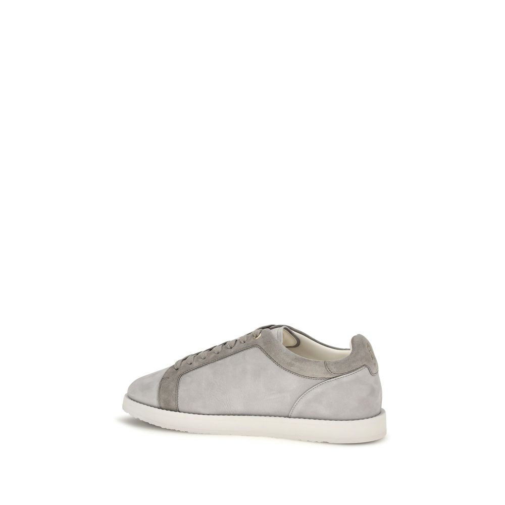 Brunello Cucinelli Gray Suede Leather Low Top Sneakers - Eljoys Fashion 