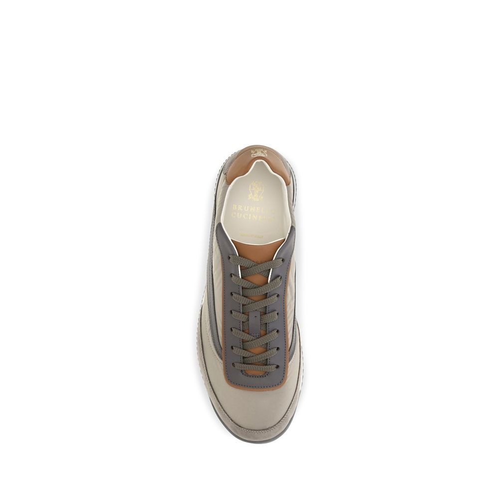 Brunello Cucinelli Beige Suede Leather Sneakers - Eljoys Fashion 