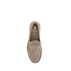 Brunello Cucinelli Beige Suede Leather Slip-On Loafers Brunello Cucinelli