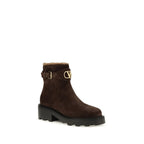 Valentino Garavani Brown Calf Leather Bos Taurus Ankle Boots Valentino Garavani