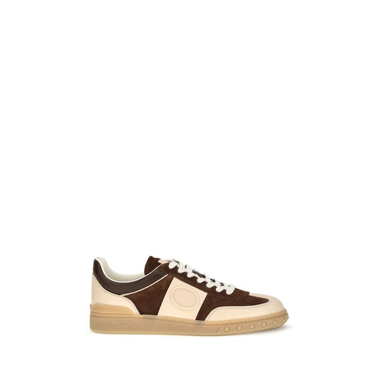 Valentino Garavani Brown Suede Leather Athletic Sneakers Valentino Garavani