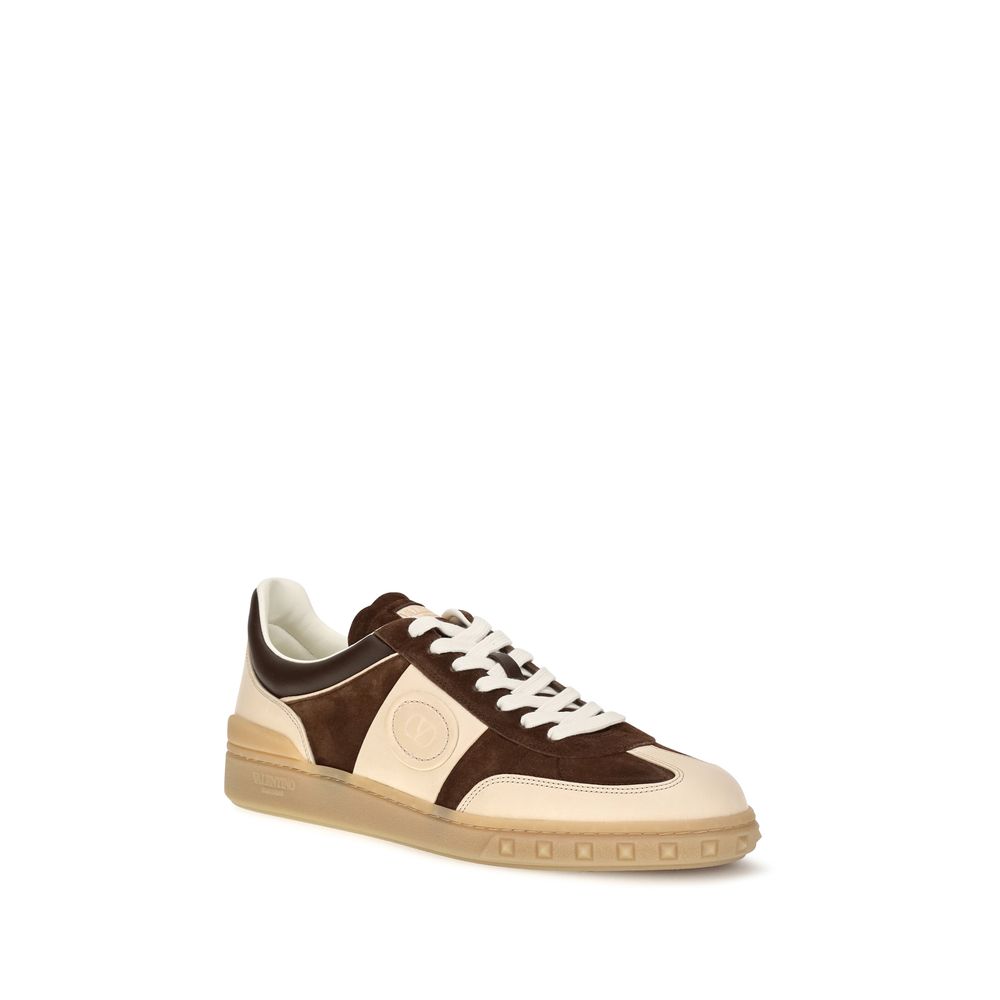 Valentino Garavani Brown Suede Leather Athletic Sneakers Valentino Garavani