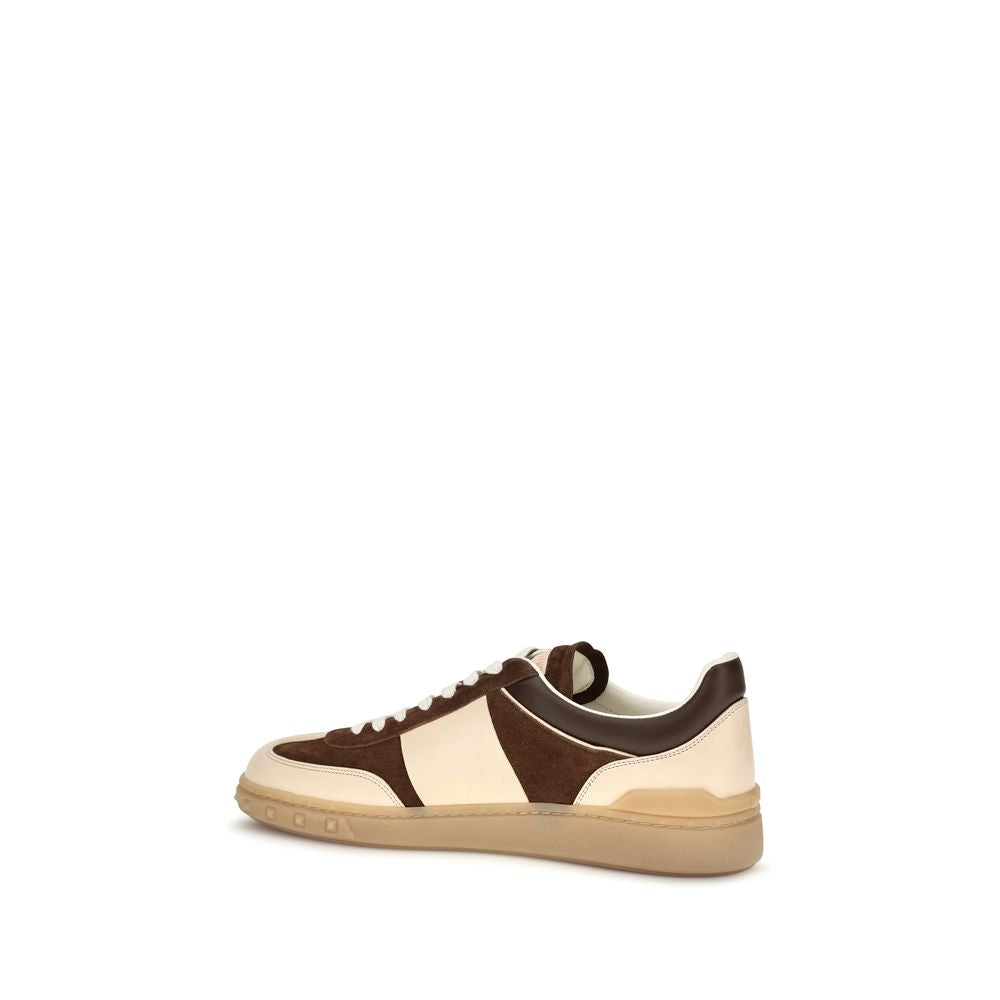 Valentino Garavani Brown Suede Leather Athletic Sneakers Valentino Garavani