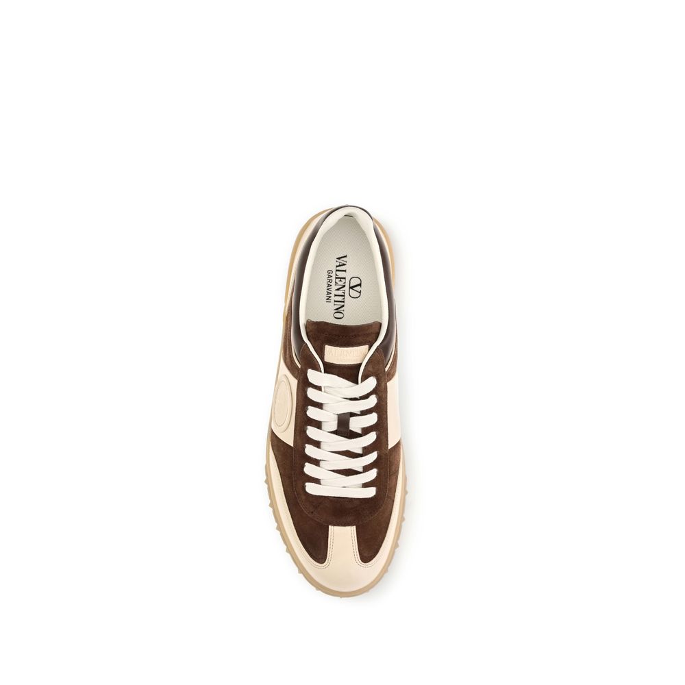 Valentino Garavani Brown Suede Leather Athletic Sneakers Valentino Garavani