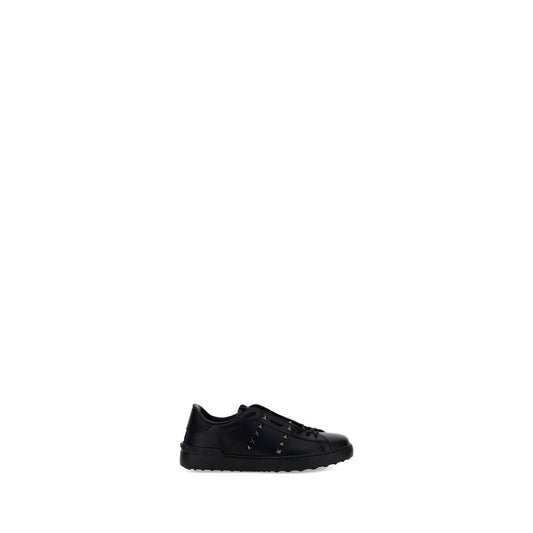 Valentino Garavani Black Calf Leather Bos Taurus Athletic Sneakers Valentino Garavani