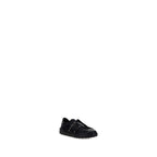 Valentino Garavani Black Calf Leather Bos Taurus Athletic Sneakers Valentino Garavani