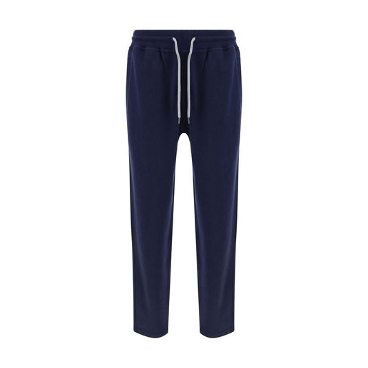 Brunello Cucinelli Blue Cotton Joggers Workout Pants
