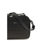 Ferragamo Black Calf Leather Bos Taurus Shoulder Bag Ferragamo
