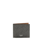 Ferragamo gray calf leather Bos Taurus wallet with sleek design and multiple card slots, showcasing luxury craftsmanship.