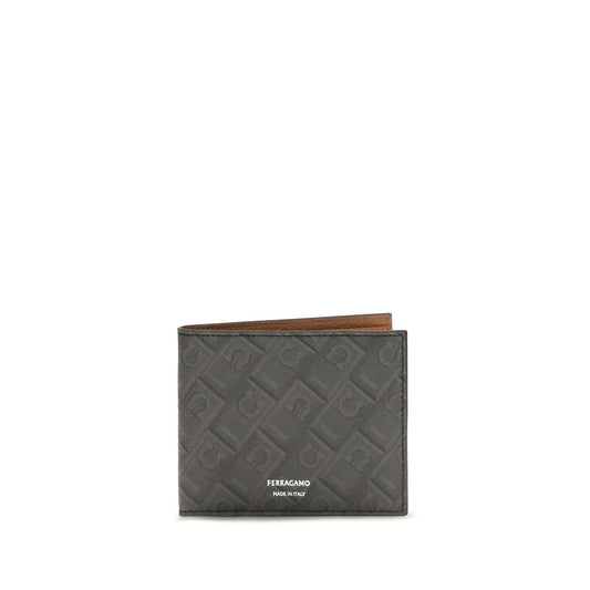 Ferragamo Gray Calf Leather Bos Taurus Wallet Ferragamo