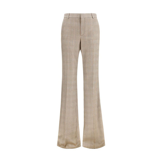 Saint Laurent Beige Wool Oves Aries Flared Pants Saint Laurent