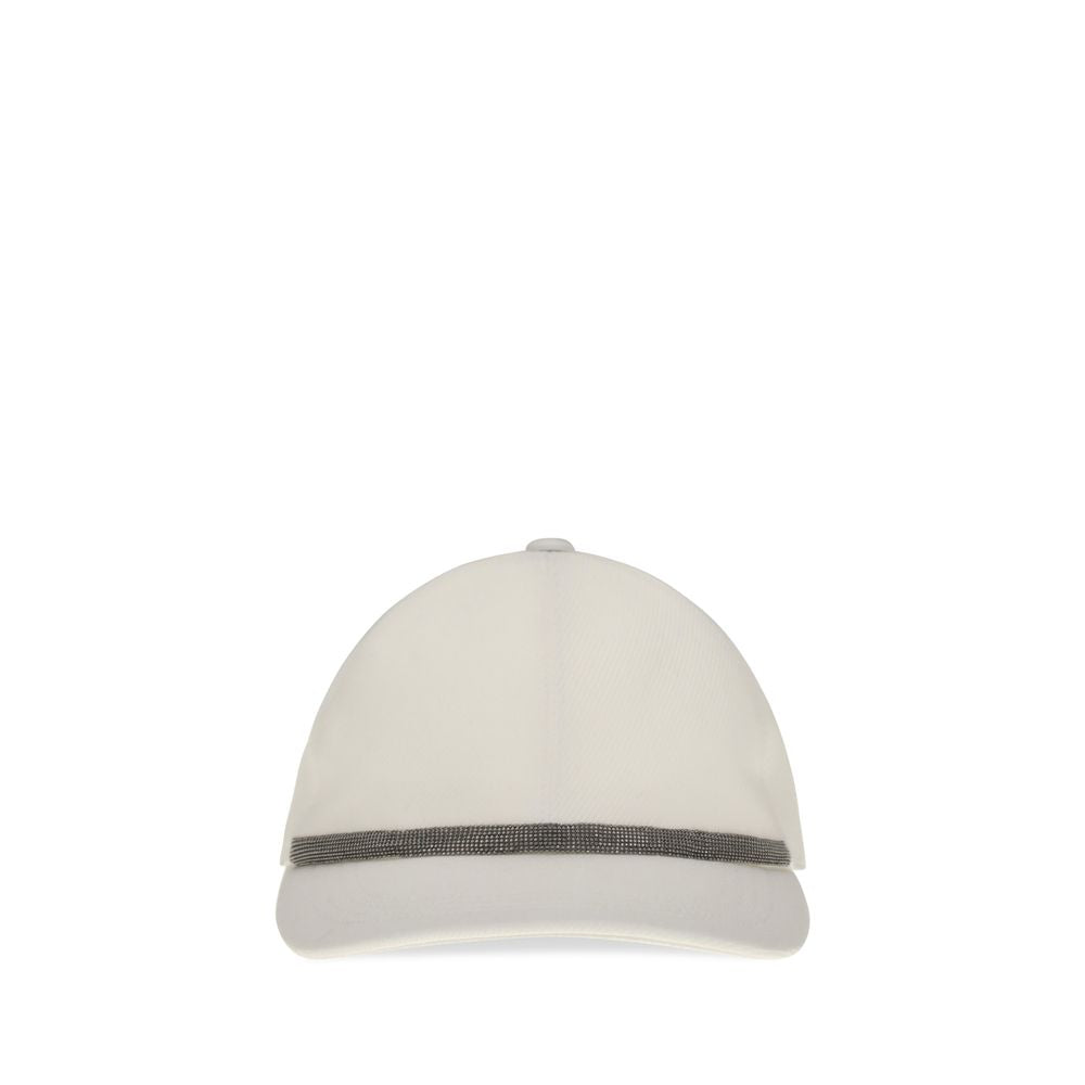 Brunello Cucinelli White Cotton Cap (Baseball Hat) - Eljoys Fashion 