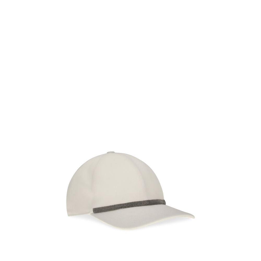Brunello Cucinelli White Cotton Cap (Baseball Hat) - Eljoys Fashion 