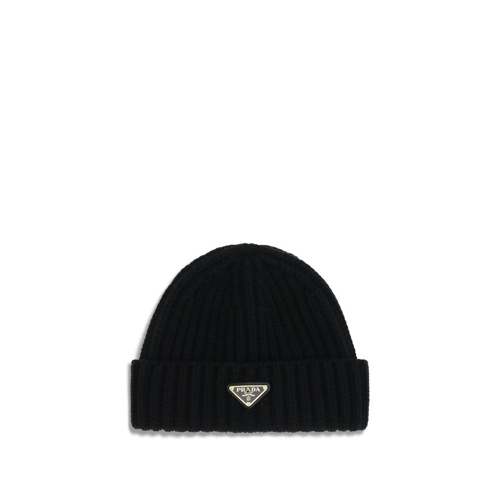 Prada Black Wool Oves Aries Beanie Prada