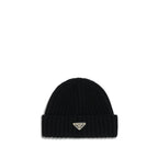 Prada Black Wool Oves Aries Beanie Prada