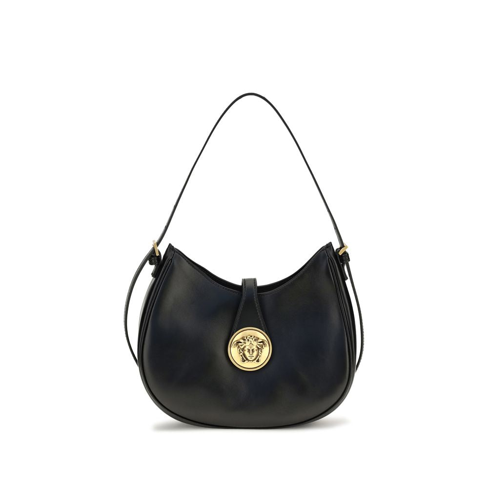 Versace Black Calf Leather Bos Taurus Shoulder Bag Versace