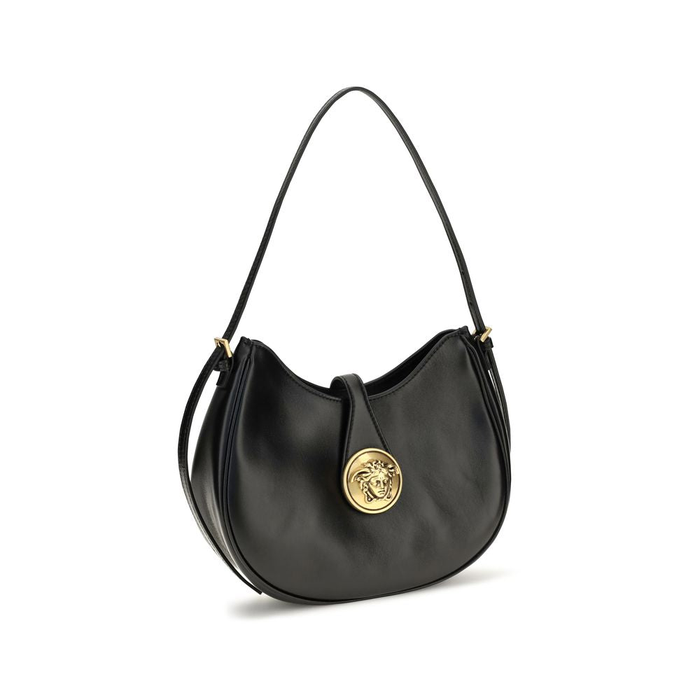 Versace Black Calf Leather Bos Taurus Shoulder Bag Versace