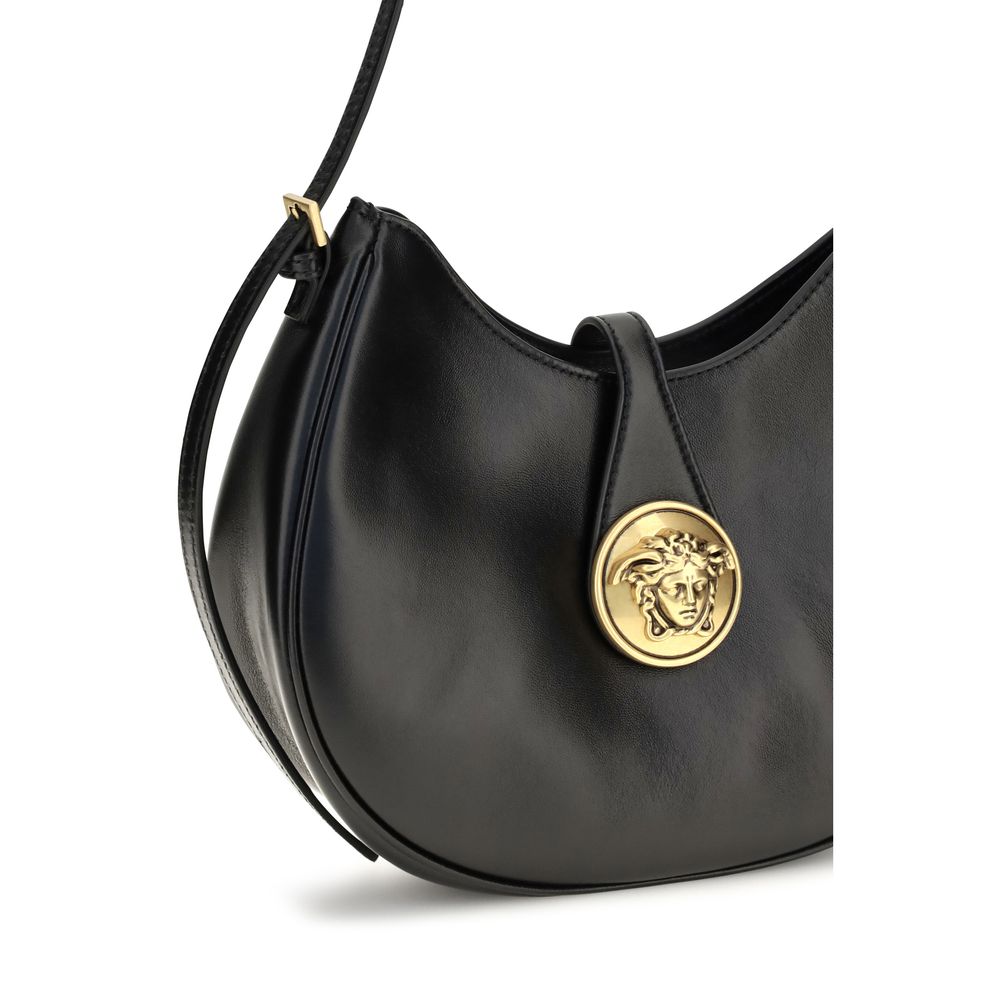 Versace Black Calf Leather Bos Taurus Shoulder Bag Versace