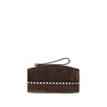 Valentino Garavani Brown Suede Leather Handbag Valentino Garavani