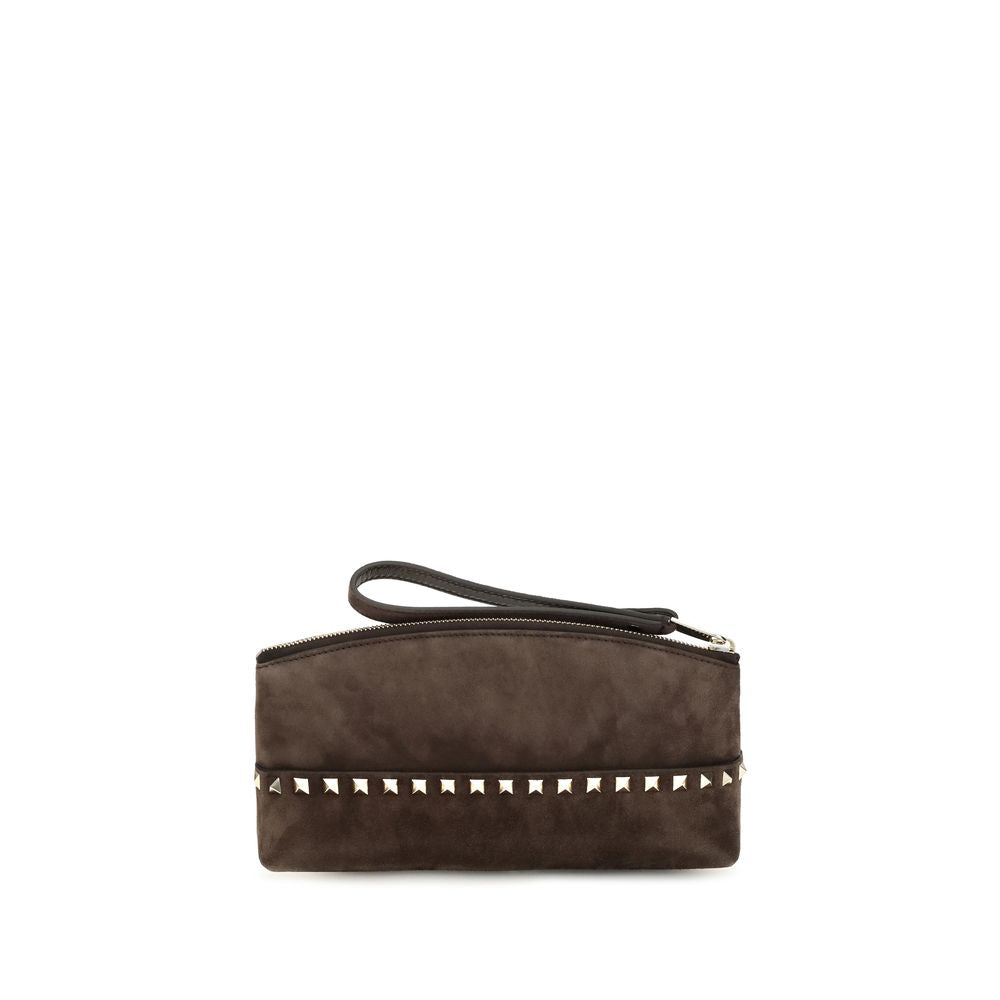 Valentino Garavani Brown Suede Leather Handbag Valentino Garavani