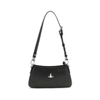 Vivienne Westwood Black Calf Leather Bos Taurus Shoulder Bag Vivienne Westwood