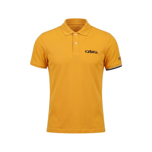 Iceberg Yellow Cotton Men Polo Shirt Iceberg