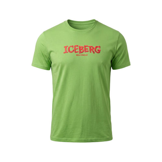 Iceberg Green Cotton Men T-Shirt Iceberg