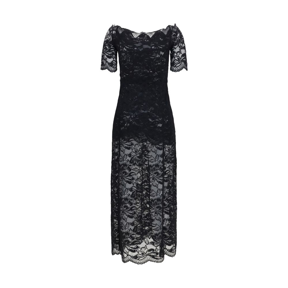 Rabanne Black Polyamide Long Dress Rabanne