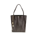 Chloé brown calf leather Bos Taurus shoulder bag with gold-tone hardware and structured design.