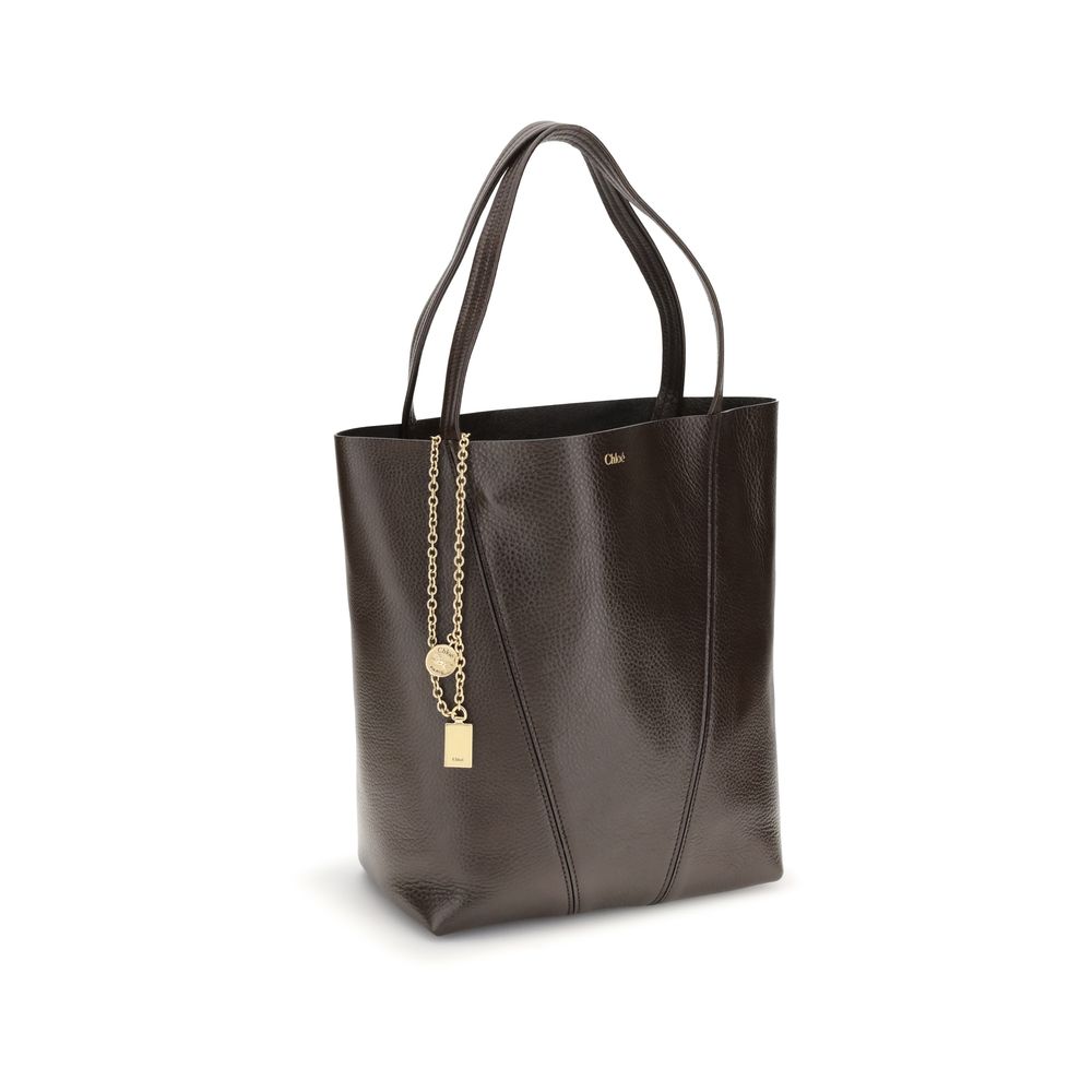 Chloé Brown calf leather Bos Taurus shoulder bag with sleek design and gold-tone hardware, featuring a spacious interior and adjustable strap.