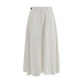 Brunello Cucinelli White Viscose Long Skirt