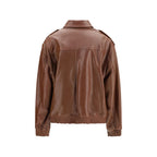 Arma Brown Lamb Ovis Aries Leather Jacket