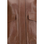Arma Brown Lamb Ovis Aries Leather Jacket