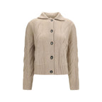 Allude Beige Cashmere Cardigan - Eljoys Fashion 