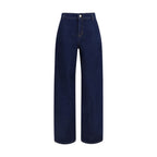 Max Mara Blue Cotton Relaxed Fit Jeans