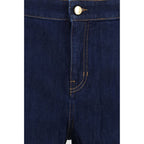 Max Mara Blue Cotton Relaxed Fit Jeans