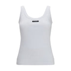 Dolce & Gabbana White Cotton Tank Tops Dolce & Gabbana