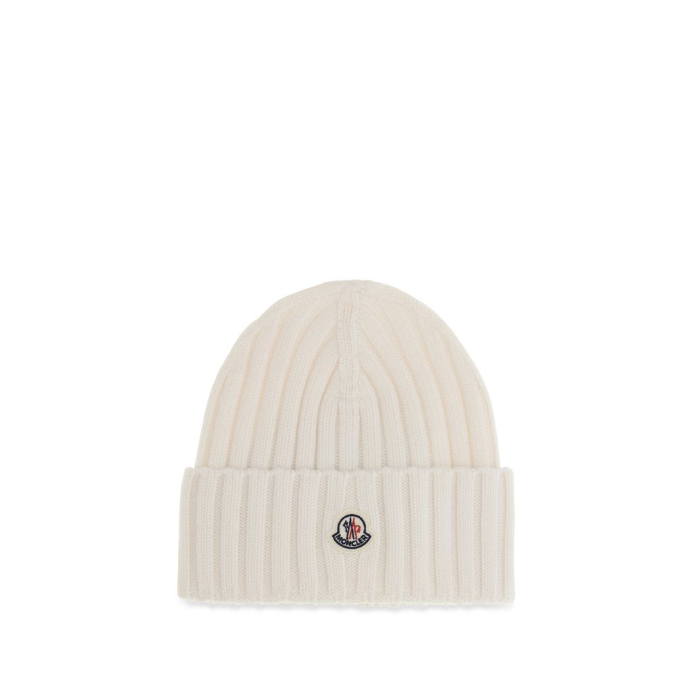 Moncler White Wool Oves Aries Beanie Moncler
