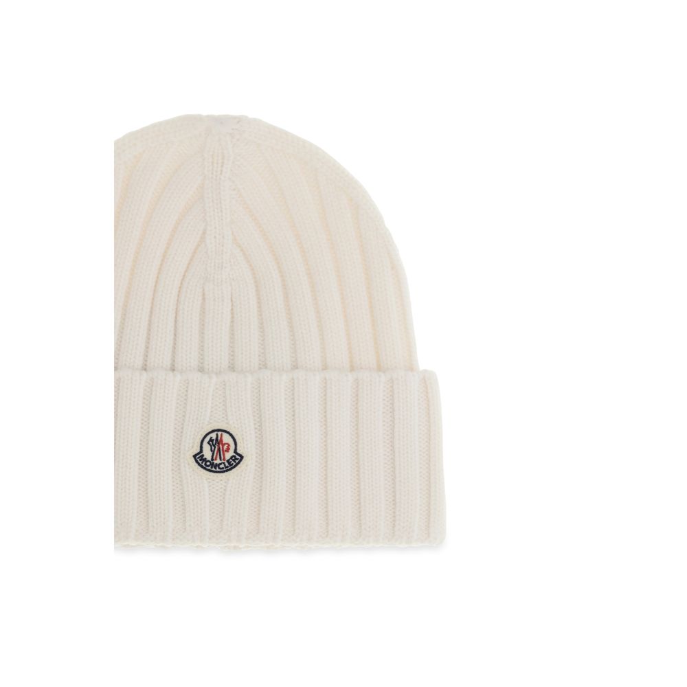 Moncler White Wool Oves Aries Beanie Moncler