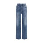 Brunello Cucinelli Blue Cotton Relaxed Fit Jeans Brunello Cucinelli