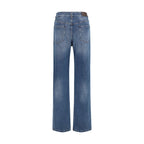 Brunello Cucinelli Blue Cotton Relaxed Fit Jeans Brunello Cucinelli