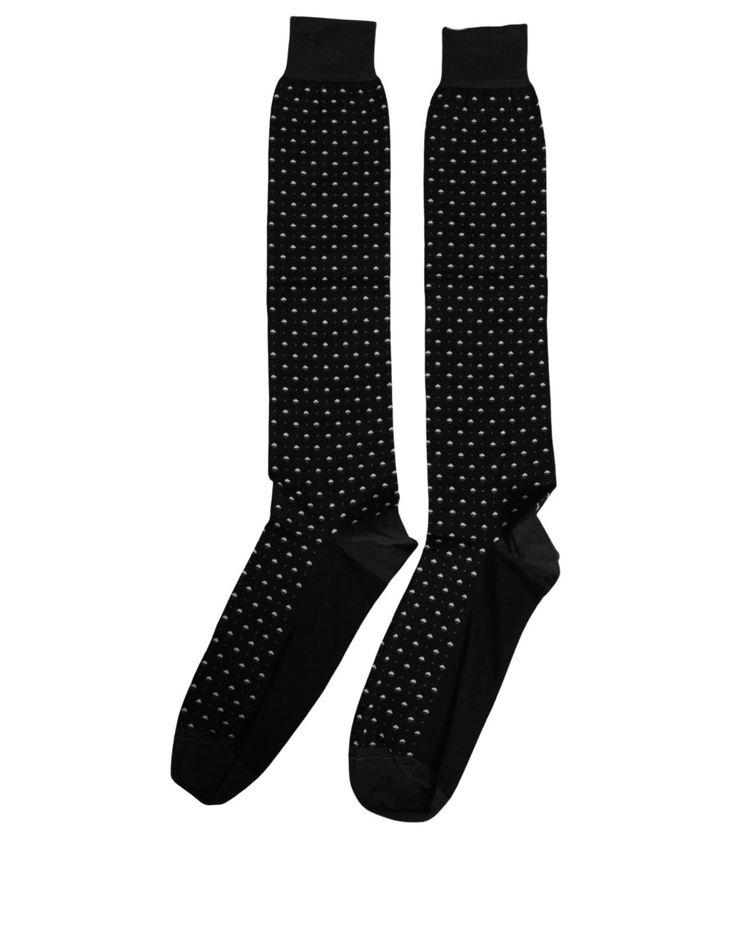 Dolce & Gabbana Black Polka Dot Over The Calf Accessory Socks - Eljoys Fashion 