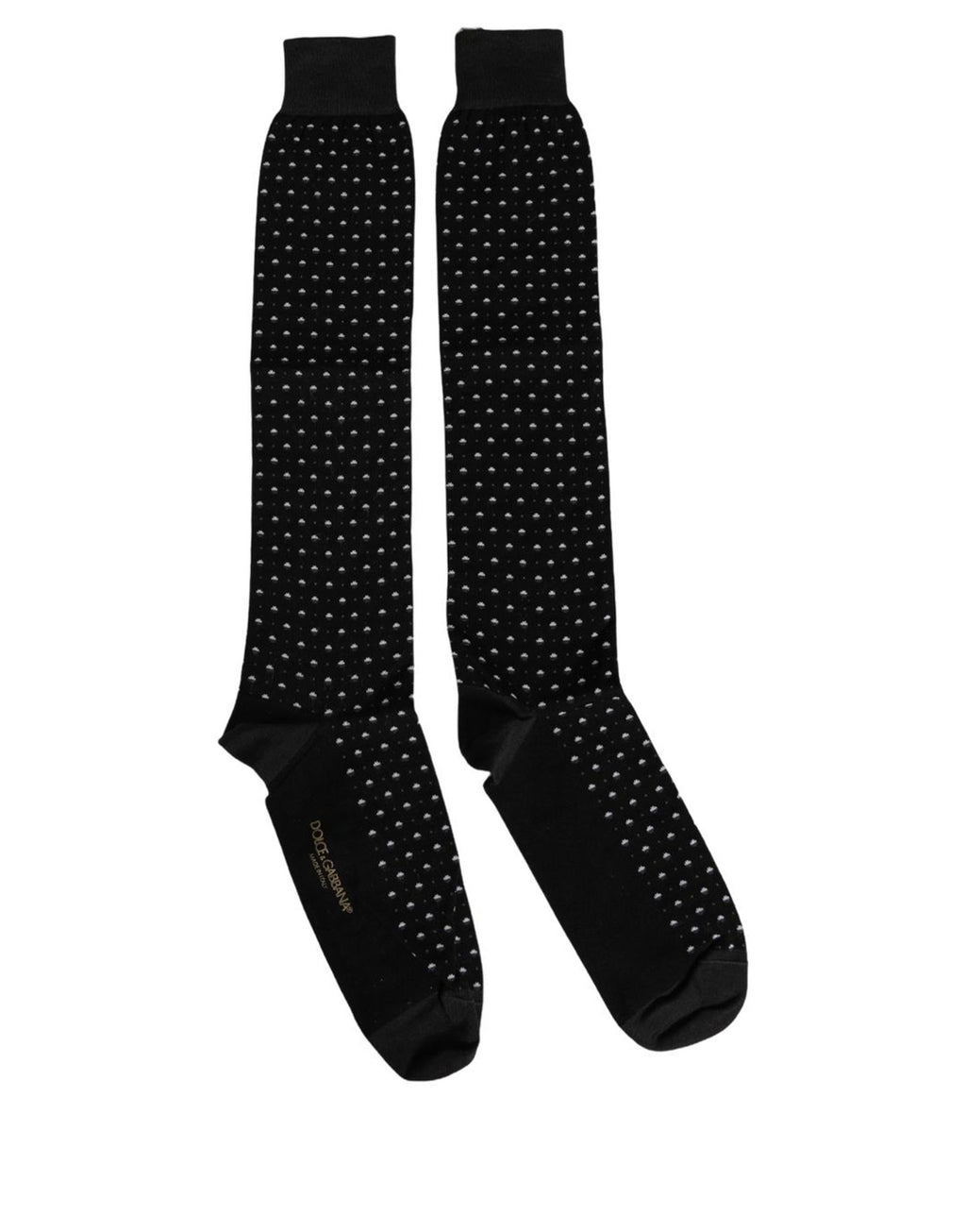 Dolce & Gabbana Black Polka Dot Over The Calf Accessory Socks - Eljoys Fashion 