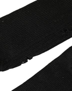 Dolce & Gabbana Black Cotton Distressed Mid Calf Accessory Socks - Eljoys Fashion 